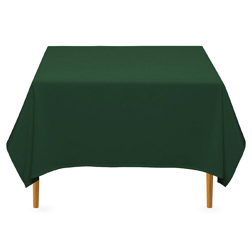 Lann's Linens 10 Pack 70" Square Wedding Banquet Polyester Fabric Tablecloth - Hunter Green Image