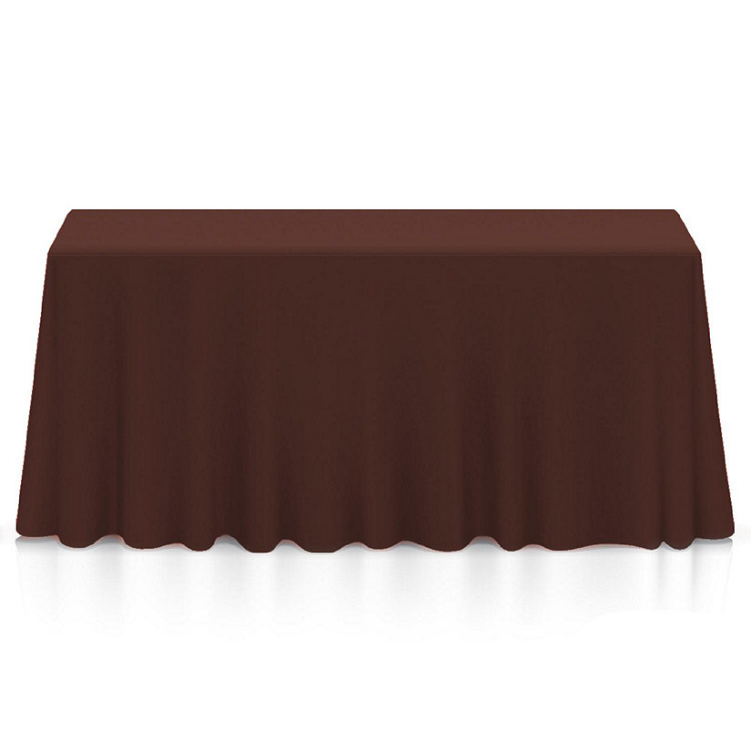 Lann's Linens 10 Pack 90" x 132" Rectangular Wedding Banquet Polyester Tablecloths Chocolate Image