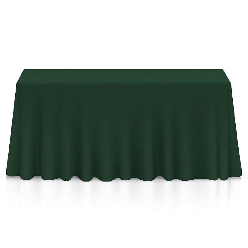 Lann's Linens 10 Pack 90" x 132" Rectangular Wedding Polyester Tablecloths Hunter Green Image