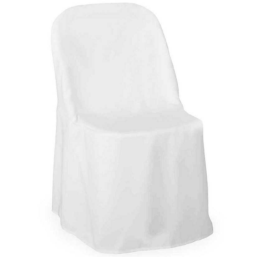 Lann's Linens 100 Wedding/Party Folding Chair Covers - Polyester Cloth -  White
