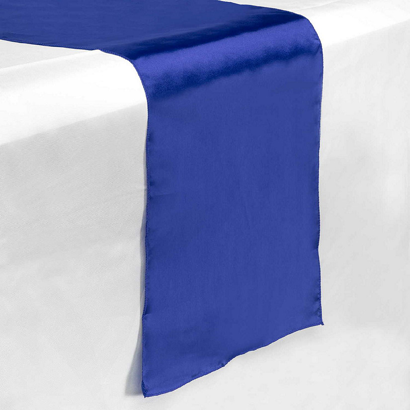 Lann's Linens 5 Satin 12" x 108" Long Wedding Dining Room Table Runners - Royal Blue Image
