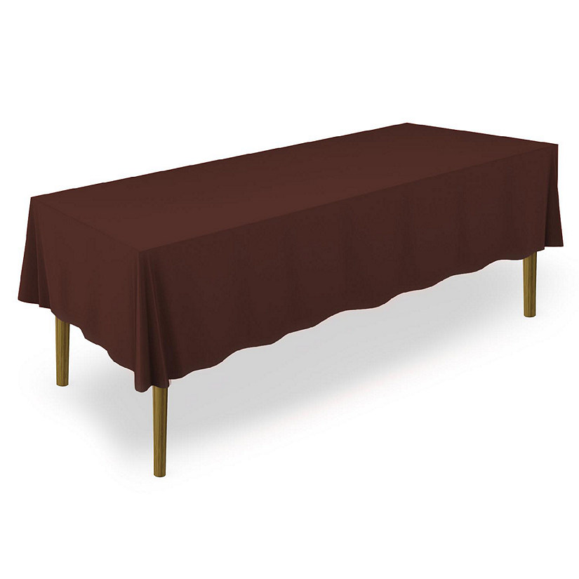 Lann's Linens 60" x 102" Rectangular Wedding Banquet Polyester Fabric Tablecloth - Chocolate Image