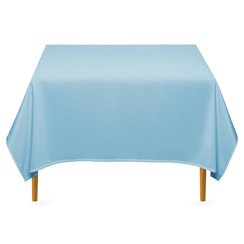 Lann's Linens 70" Square Wedding Banquet Polyester Fabric Tablecloth - Baby Blue Image