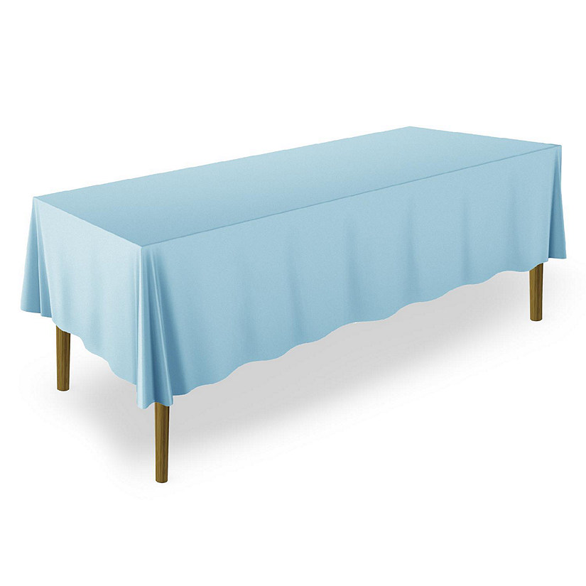 Lann's Linens 70" x 120" Rectangular Wedding Banquet Polyester Fabric Tablecloth - Baby Blue Image