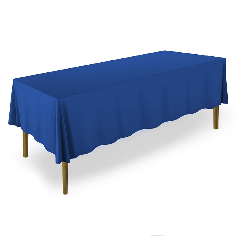 Lann's Linens 70" x 120" Rectangular Wedding Banquet Polyester Fabric Tablecloth - Royal Blue Image