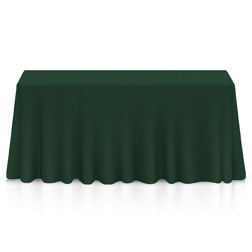 Lann's Linens 90" x 132" Rectangular Wedding Banquet Polyester Fabric Tablecloth Hunter Green Image