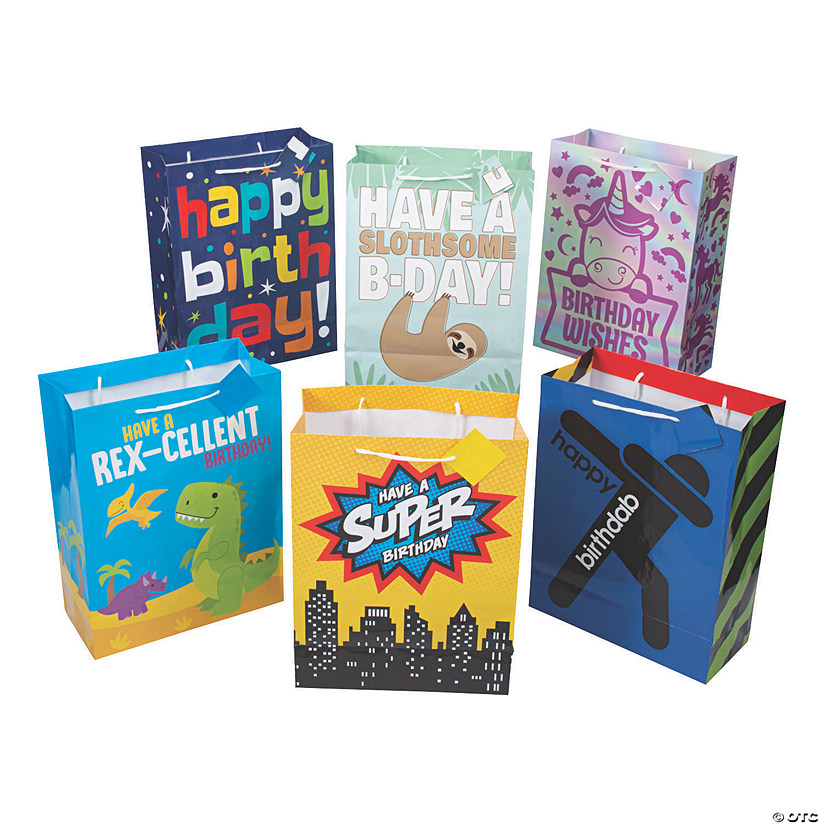Large Birthday Gift Bag Assortment with Gift Tags Image