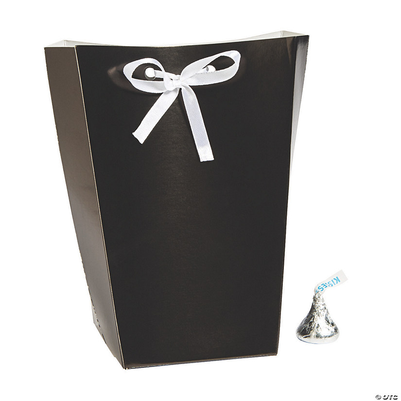 Large Black Favor Boxes with Ribbon - 24 Pc. Image
