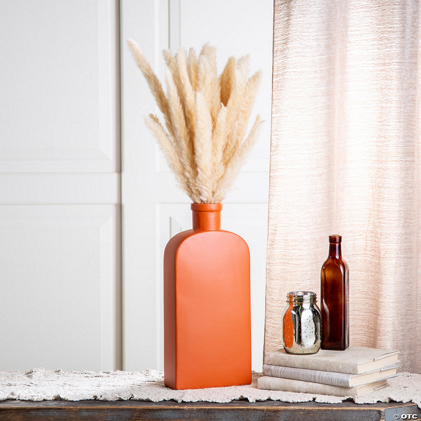 Large Burnt Orange Ceramic Vases - 6 Pc. Image