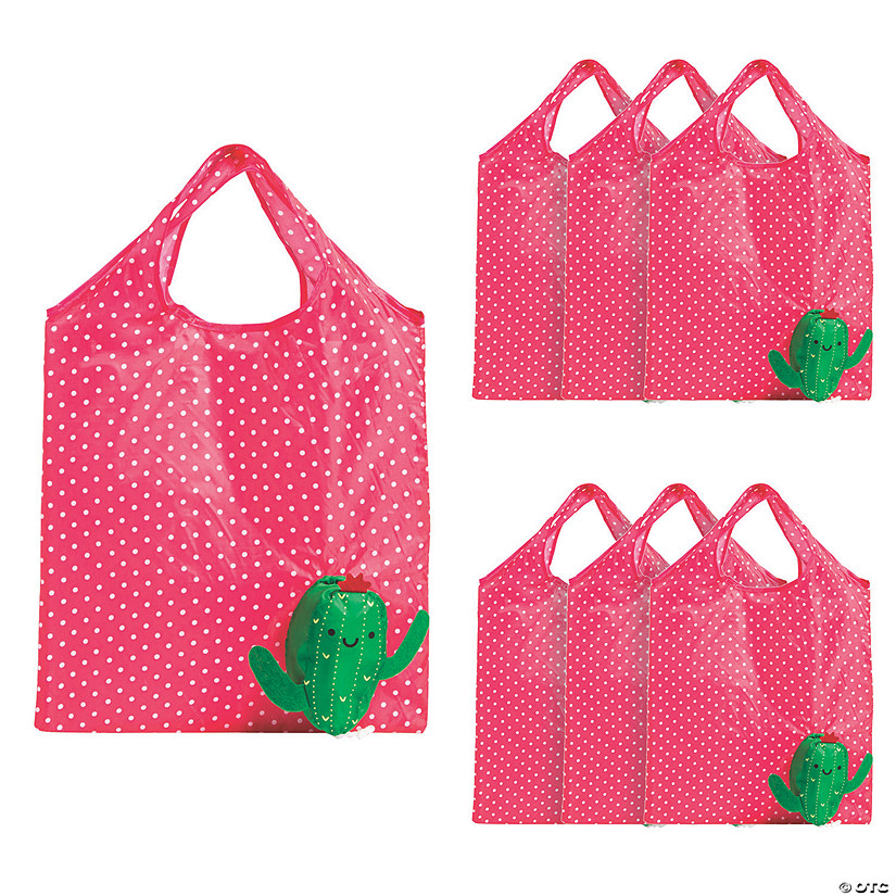 Large Cactus Foldable Tote Bags - 6 Pc. Image