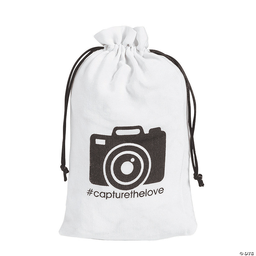 Large Capture the Love Drawstring Bags - 12 Pc. Image
