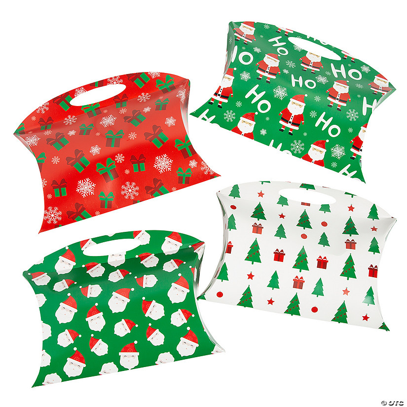 Large Christmas Pillow Boxes with Handle - 12 Pc. Image