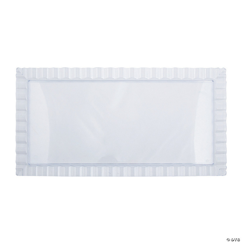Large Clear Decorative Plastic Tray with Wavy Edge Discontinued
