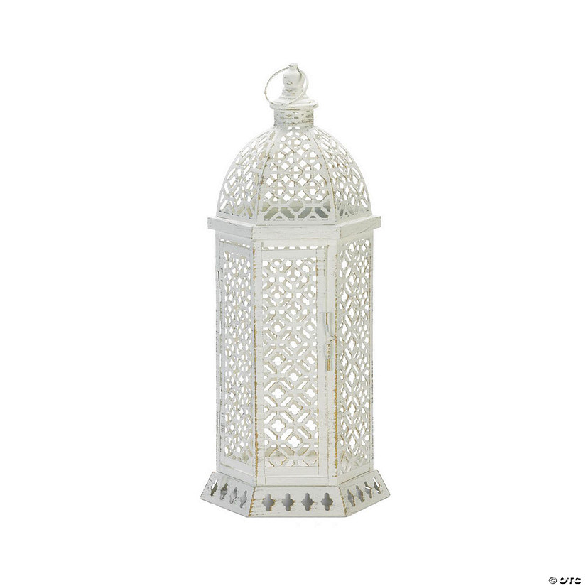 Large Cutwork Hexagon Lantern 20" Image