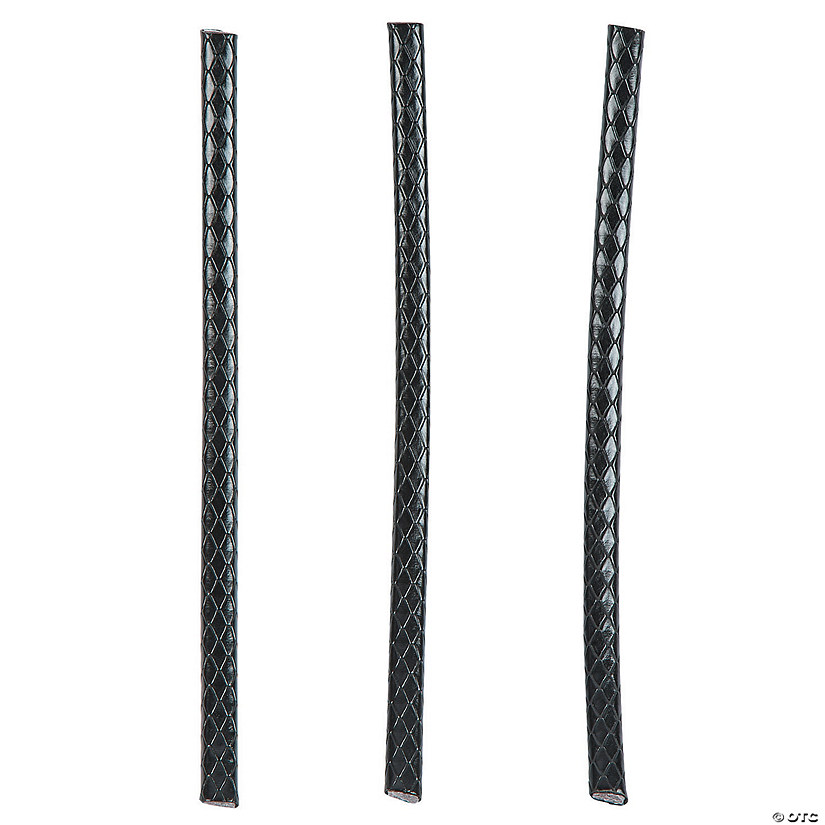 Large Faux Leather Black Slide Wristbands - 6 Pc. Image