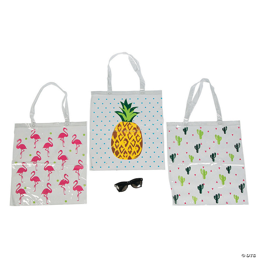 Large Fun Pattern Clear Tote Bags | Oriental Trading