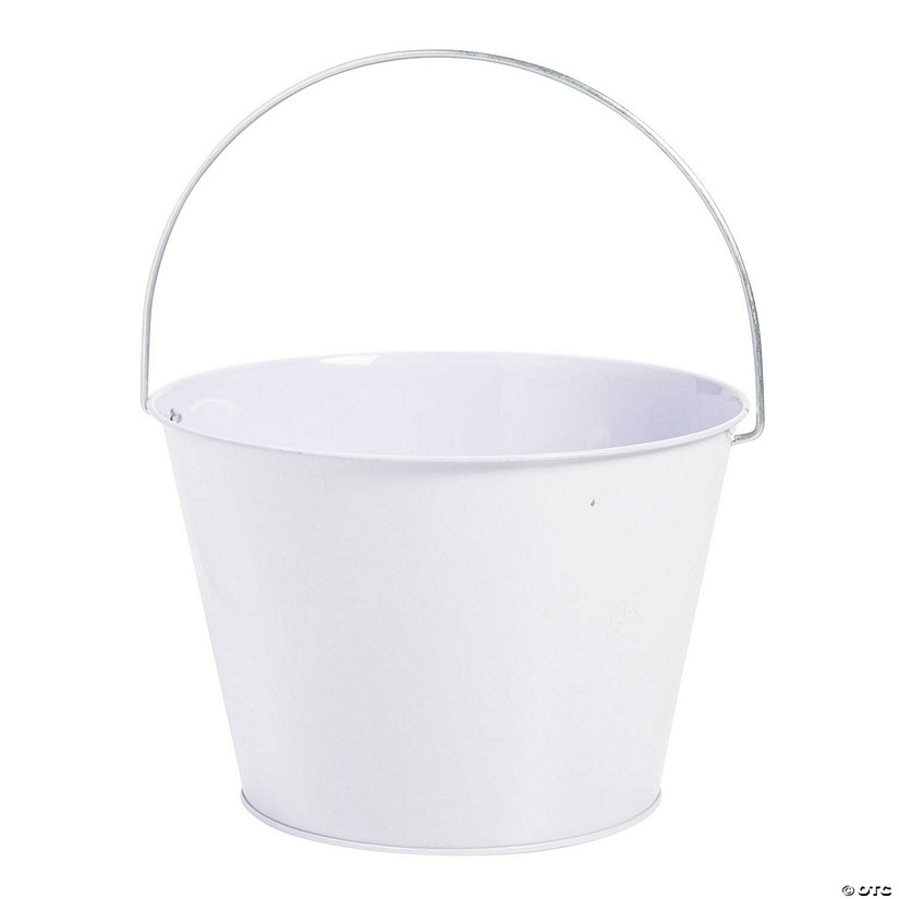 Large Galvanized White Pail Image