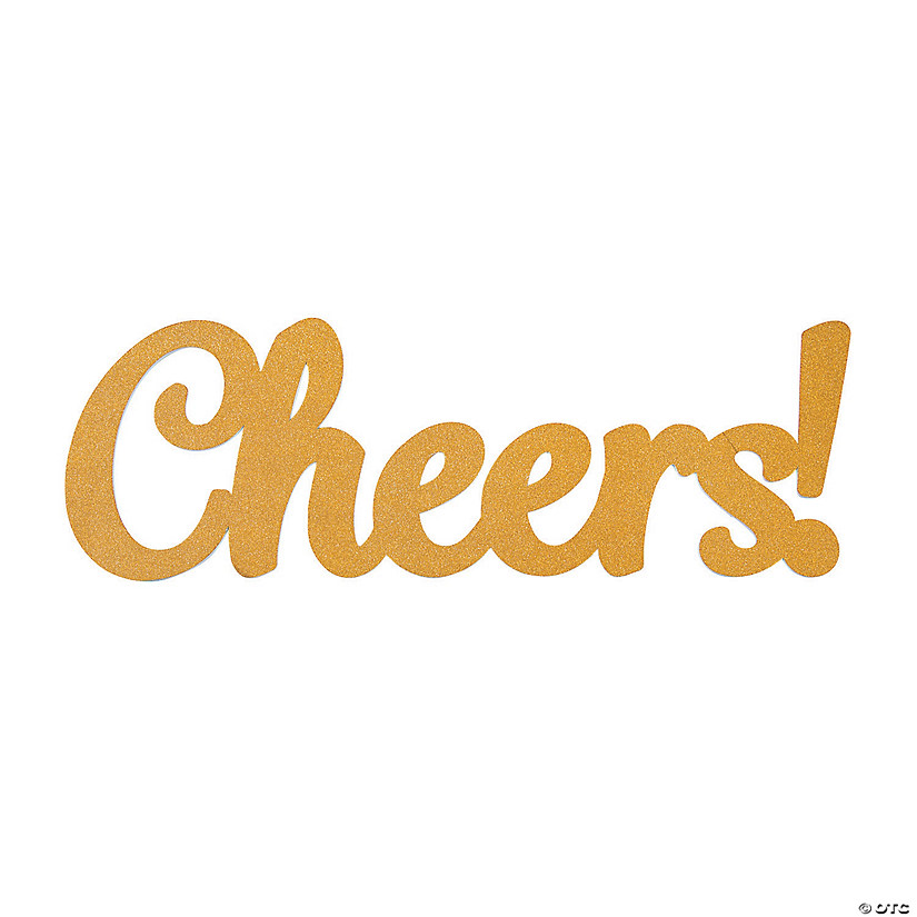 Large Glitter Cheers Sign Oriental Trading
