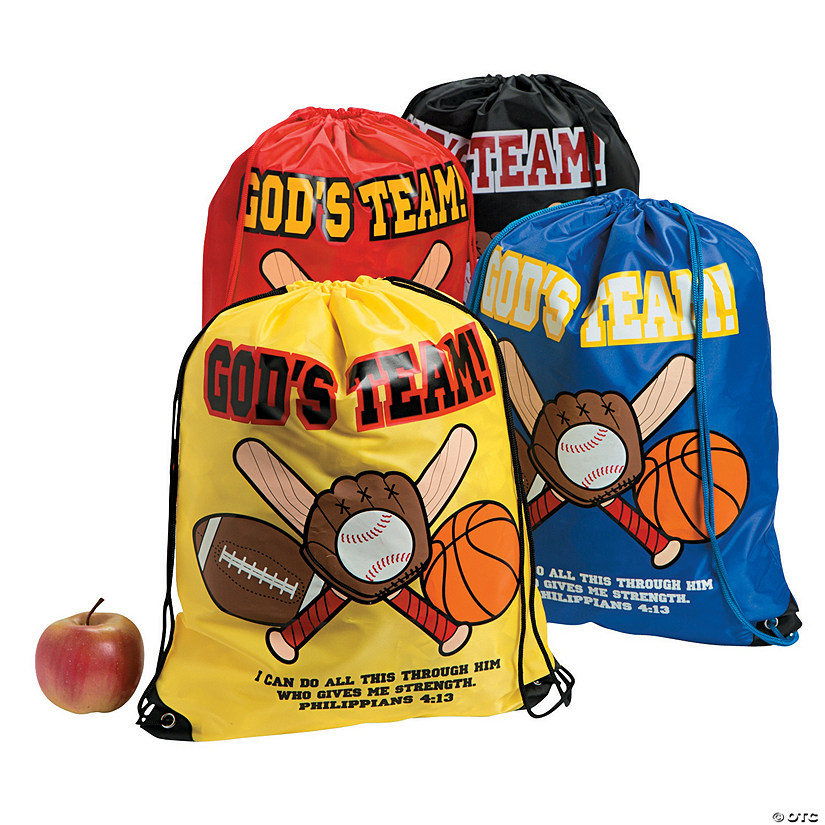 Large God’s Team Drawstring Bags Oriental Trading