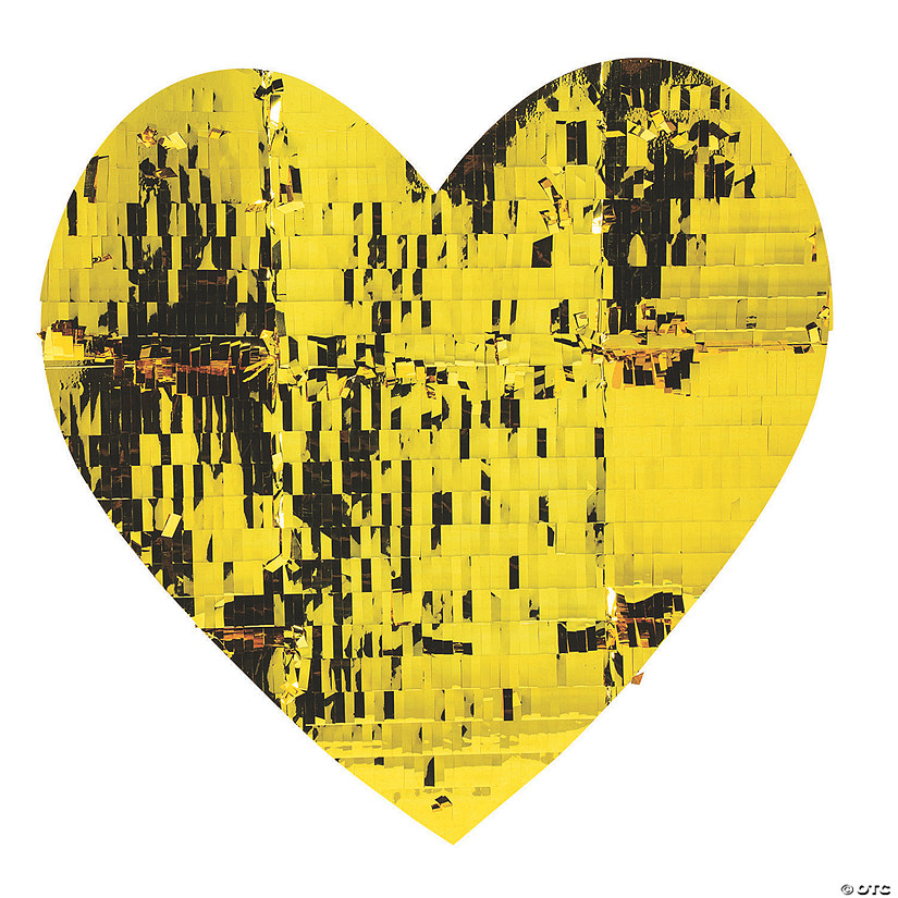 Large Gold Fringe Heart Cutout Image