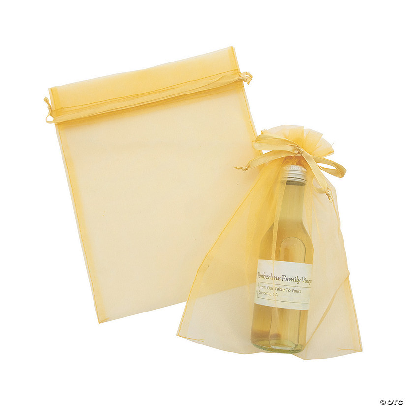 Large Gold Organza Drawstring Bags | Oriental Trading