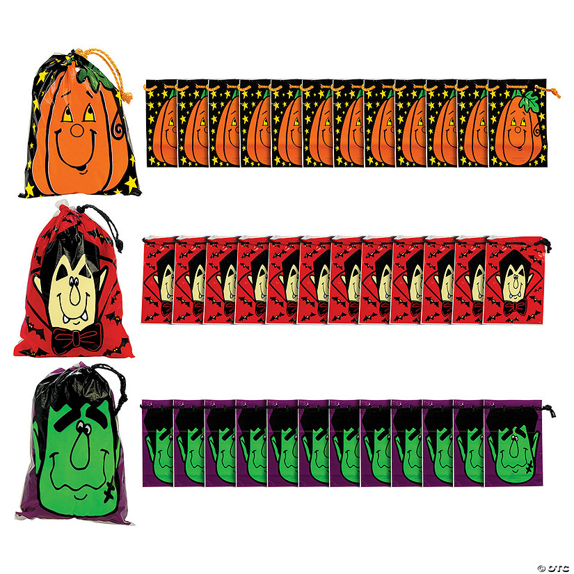 Large Halloween Drawstring Treat Bags Oriental Trading   Large Halloween Drawstring Treat Bags~25 24730