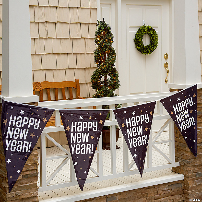 Large Happy New Year Plastic Pennant Banner Image