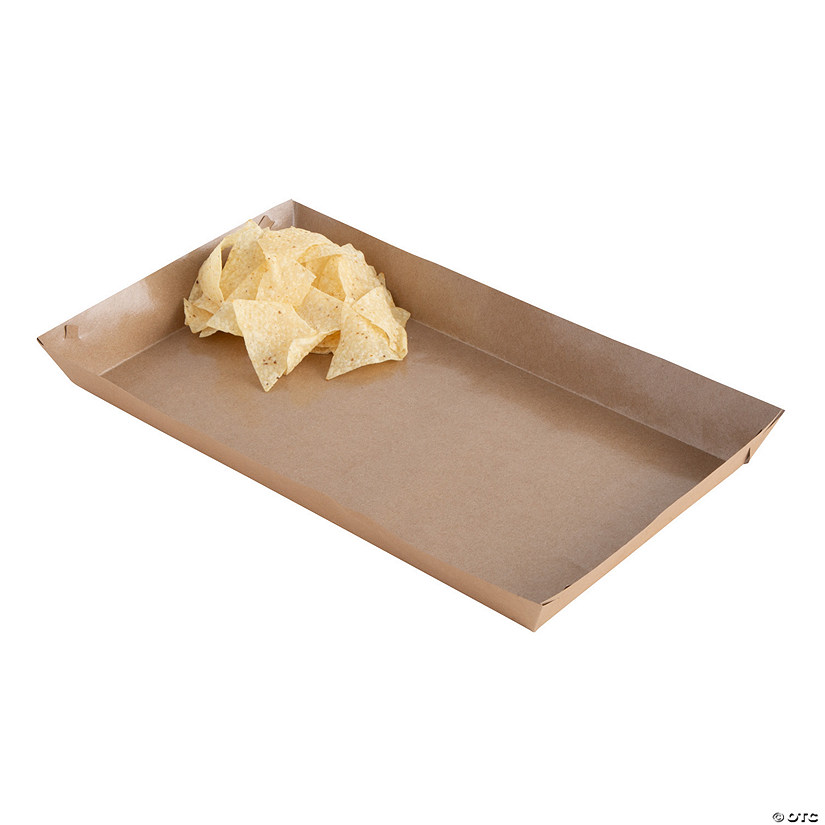 Large Kraft Paper Food Trays - 3 Pc. Image