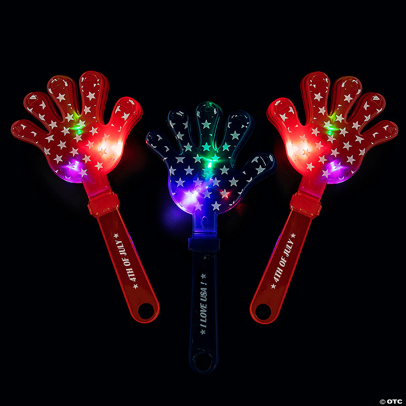 Large Light-Up Patriotic Hand Clappers - 12 Pc. Image