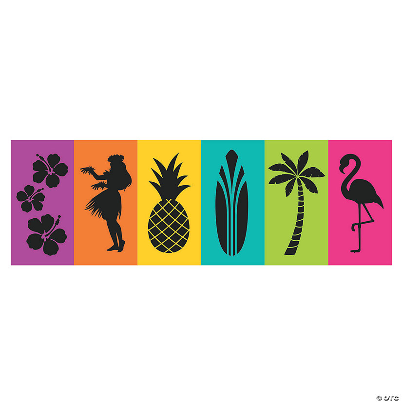 Large Luau Silhouette Backdrop - 6 Pc. Image