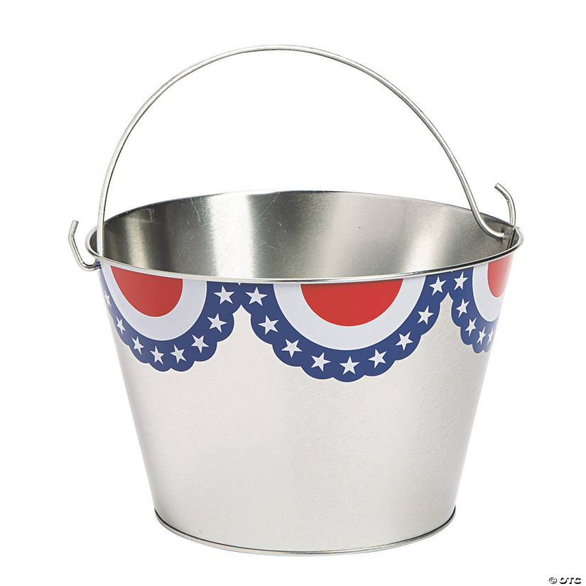 Large Metal Patriotic Pails 3 Pc. Oriental Trading