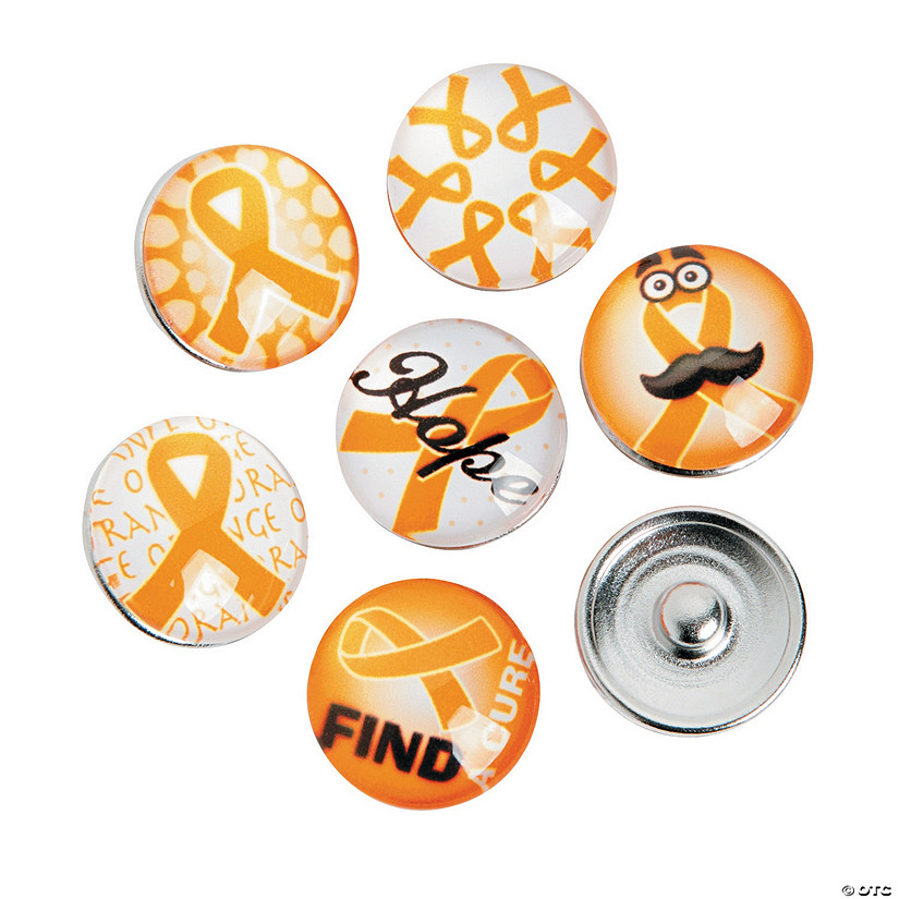 Large Orange Awareness Ribbon Snap Beads - 12 Pc. Image