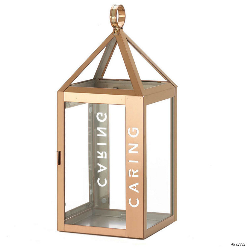 Large Rose Metal Caring Lantern 17.5" Image