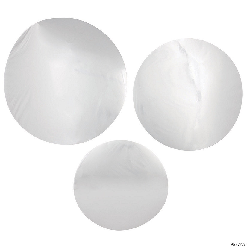 Large Silver Foil Dot Cutouts - 12 Pc. Image