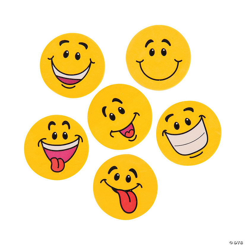 Large Smile Face Erasers Image