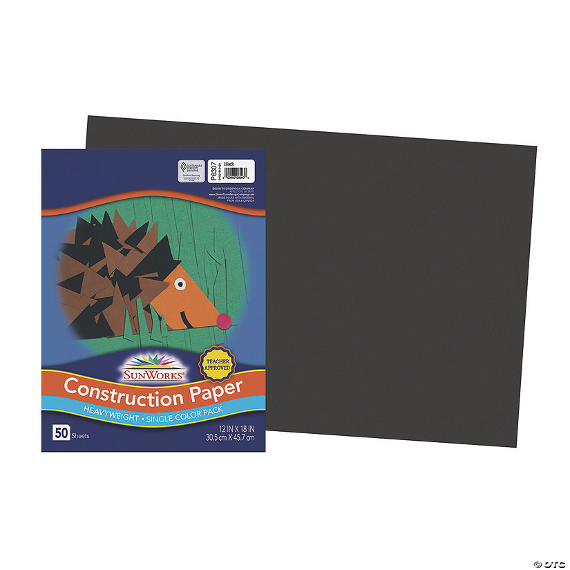 Large SunWorks Construction Paper Black Oriental Trading