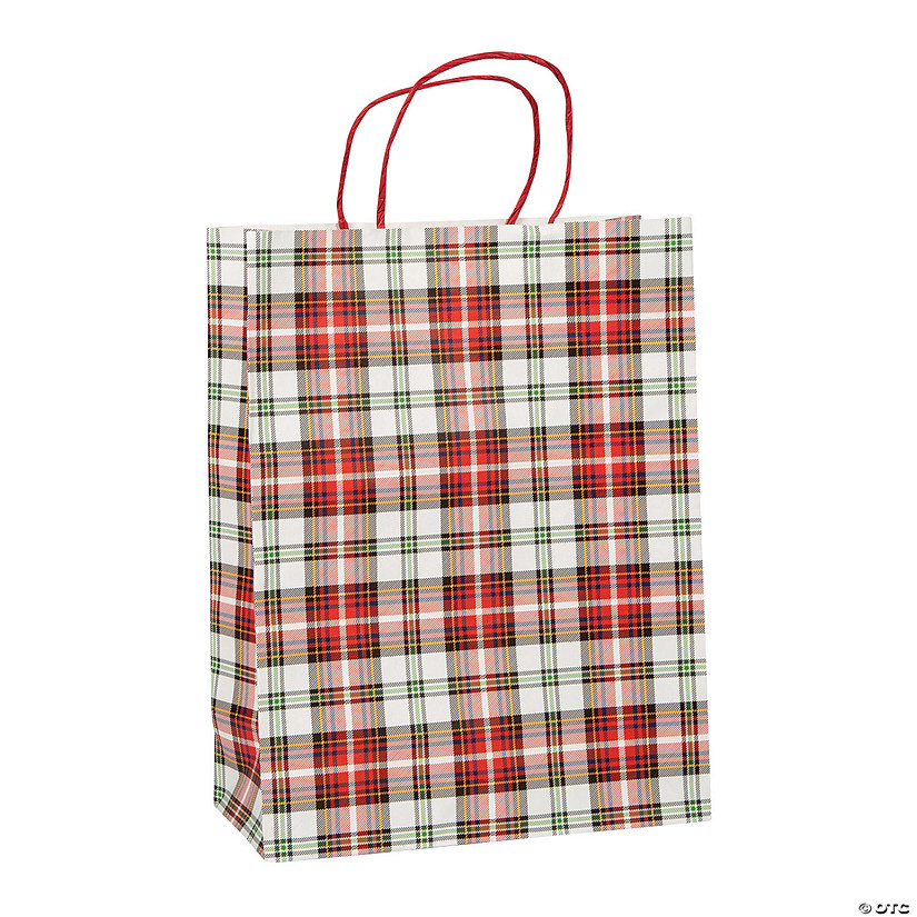 Large Tartan Plaid Gift Bags - 12 Pc. Image