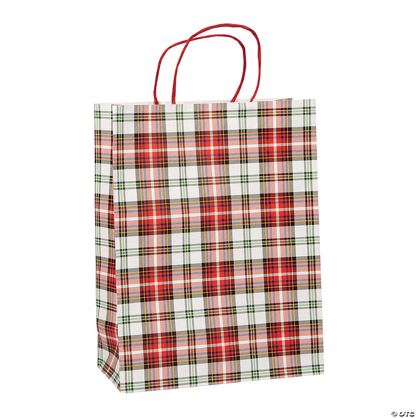 Large Tartan Plaid Gift Bags 12 Pc. Oriental Trading