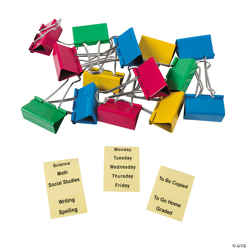 Large Teacher Binder Clips with Stickers Discontinued