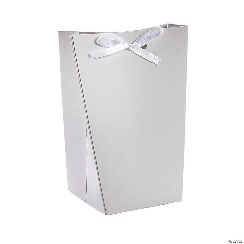 Large White Favor Boxes with Ribbon - 24 Pc. Image