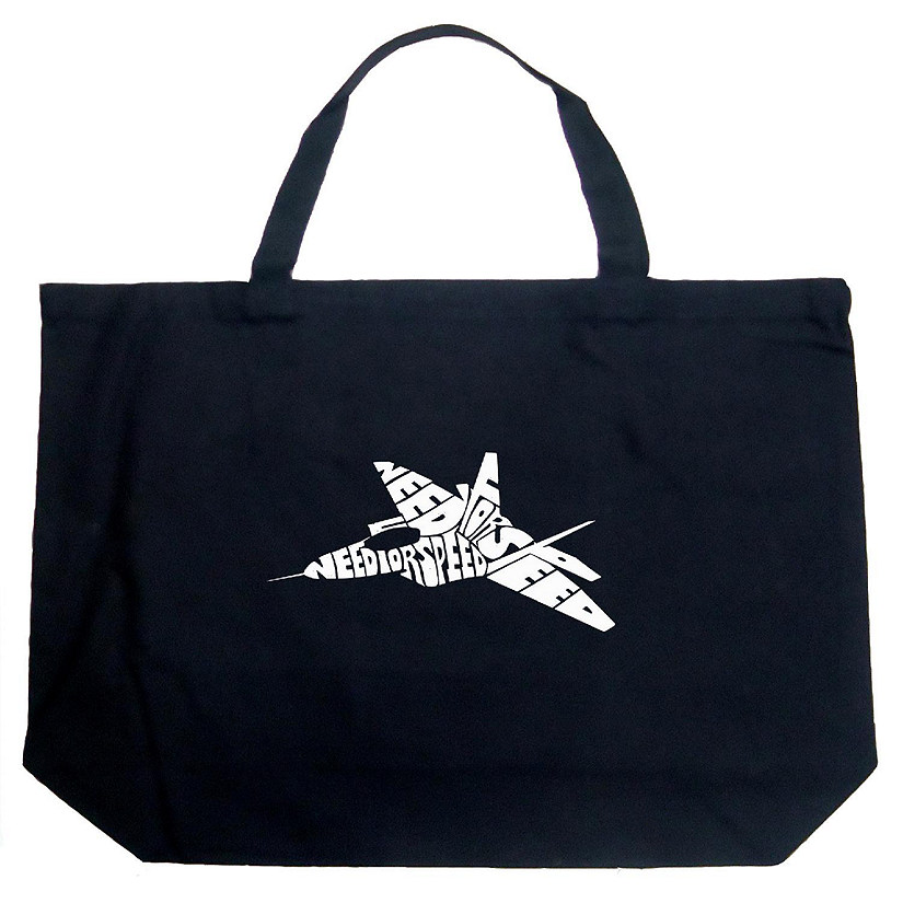 Large Word Art Tote Bag - FIGHTER JET - NEED FOR SPEED - 20&quot;W x 15&quot;H x 5&quot;D Image