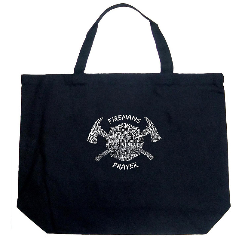 Large Word Art Tote Bag - FIREMAN'S PRAYER - 20&quot;W x 15&quot;H x 5&quot;D Image