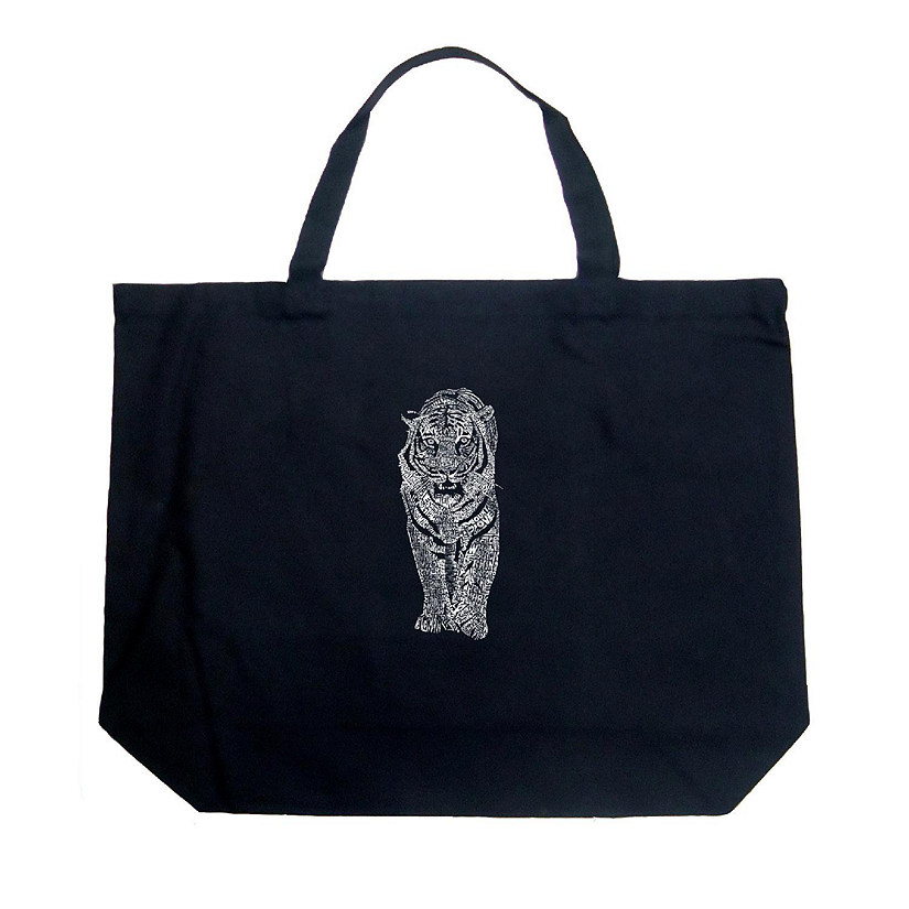 Large Word Art Tote Bag - TIGER - 20&quot;W x 15&quot;H x 5&quot;D Image