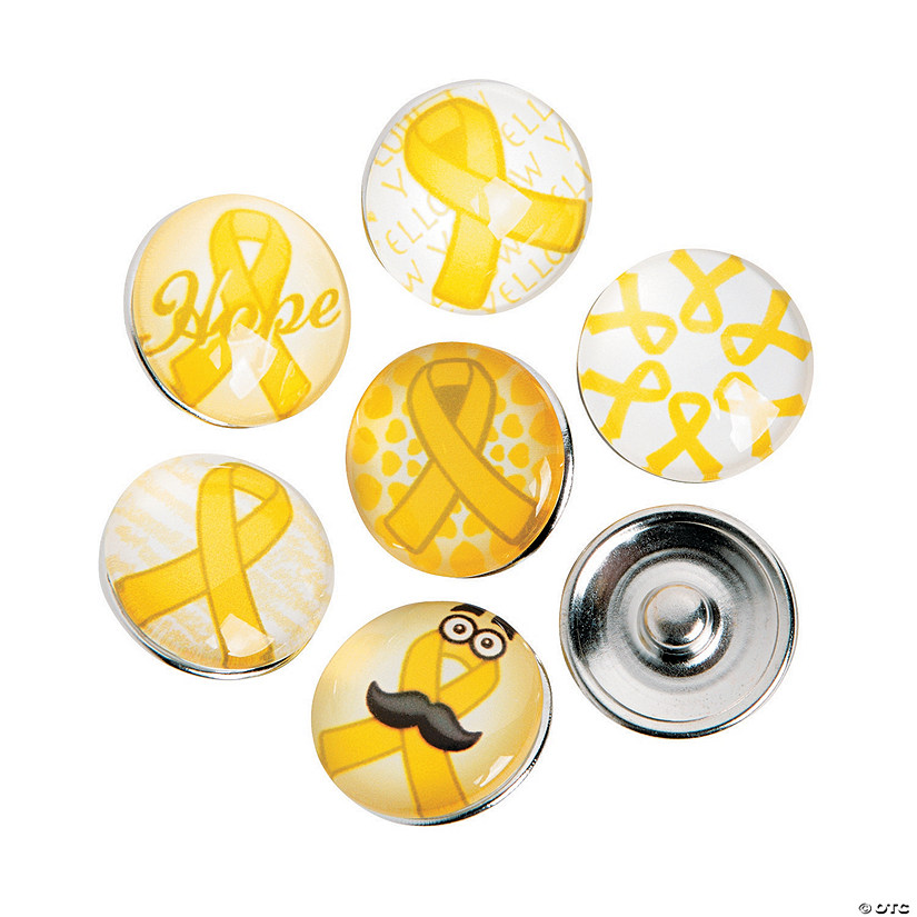 Large Yellow Awareness Snap Beads - 12 Pc. Image