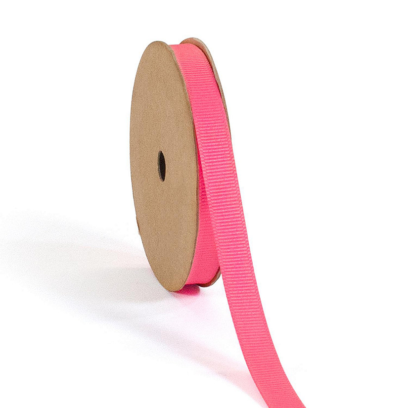 LaRibbons 3/8" Premium Textured Grosgrain Ribbon -Vibrant Pink Image