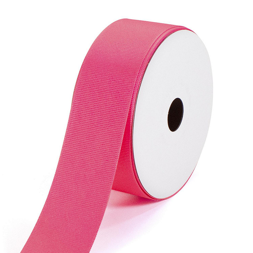 LaRibbons and Crafts 1 1/2" 20yds Premium Textured Grosgrain Ribbon -Vibrant Pink Image