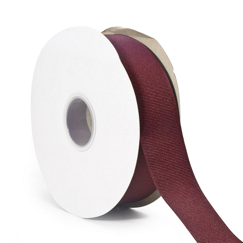 LaRibbons and Crafts 1 1/2" 50yds Premium Textured Grosgrain Ribbon -Burgundy Image
