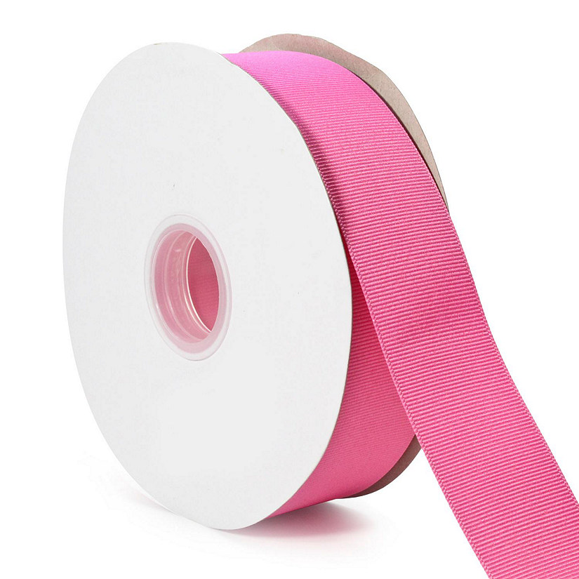 LaRibbons and Crafts 1 1/2" 50yds Premium Textured Grosgrain Ribbon - Hot Pink Image