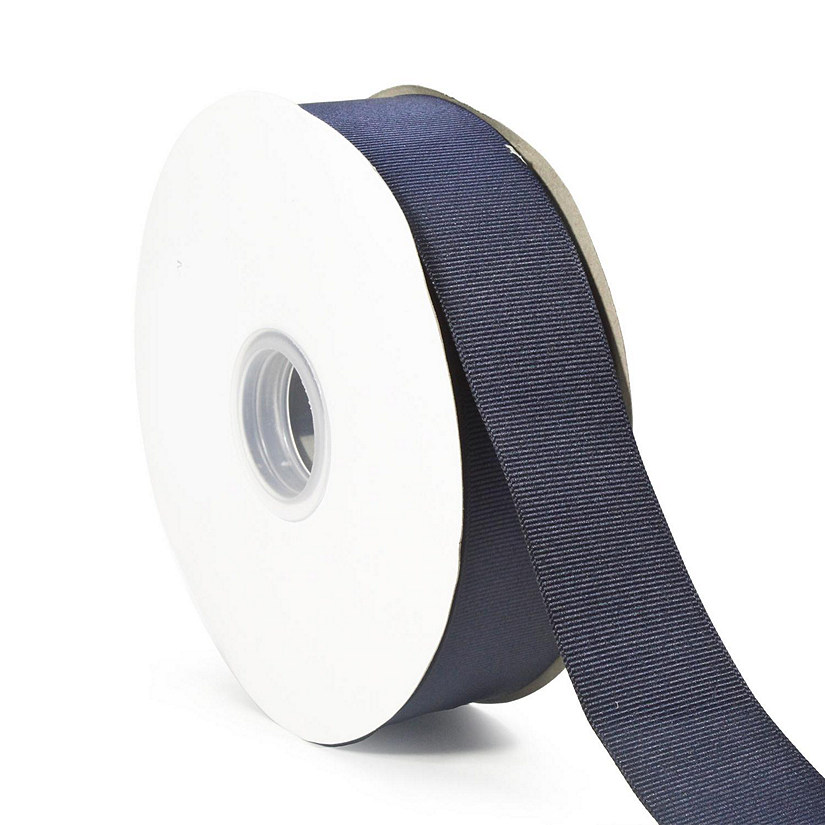 LaRibbons and Crafts 1 1/2" 50yds Premium Textured Grosgrain Ribbon - Navy Image