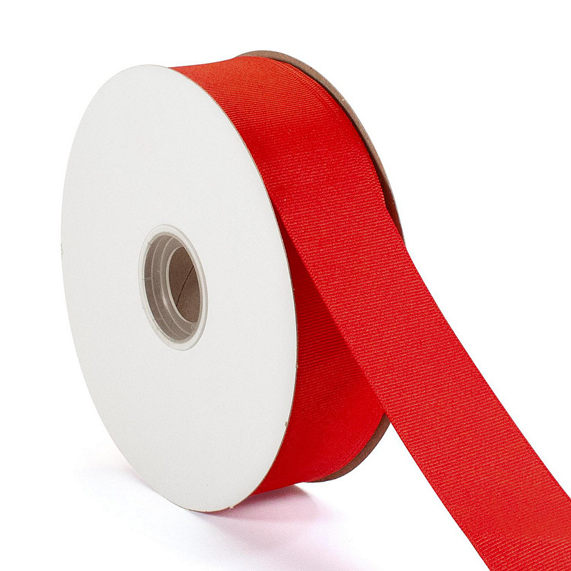 LaRibbons and Crafts 1 1/2" 50yds Premium Textured Grosgrain Ribbon - Poppy Red Image
